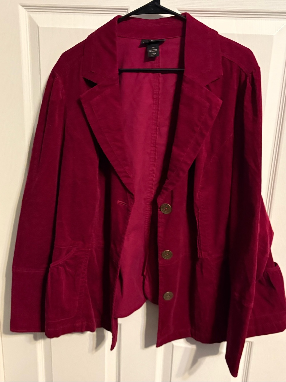 44- Lane Bryant Deep Red Corduroy Blazer Jacket